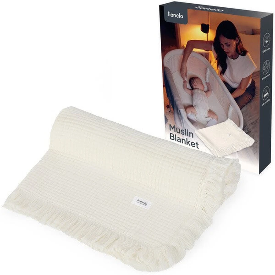 Lionelo Muslin Blanket, infant muslin blanket, Natural Cream, 1 pc.