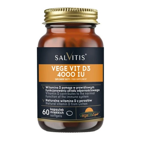 Salvitis Vege Vit D3 4000 IU, kapsułki miękkie, 60 szt.: ceny i cechy