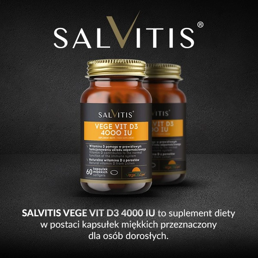 Salvitis Vege Vit D3 4000 IU, kapsułki miękkie, 60 szt.: ceny i cechy