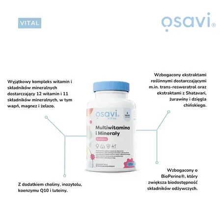 Osavi Multivitaminico e Minerale Femminile, capsule rigide, 180 pezzi.