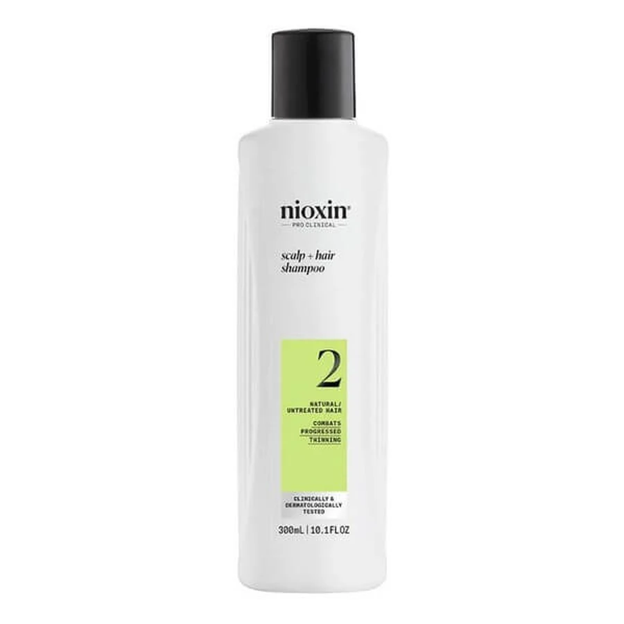 Nioxin System 2 Shampoo, shampoo voor natuurlijk haar met progressieve uitdunning, 300 ml