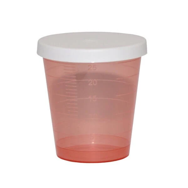 Glas, voor het afmeten van medicijnen met deksel, 30 ml