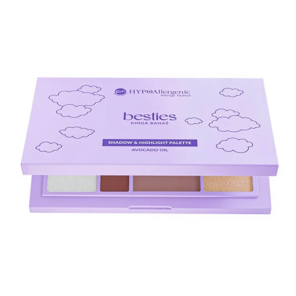 Bell HypoAllergenic x Besties, oogschaduw en gezicht highlighter set, 15.5 g
