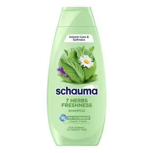 Schauma 7 Herbs Freshness, șampon pe bază de plante pentru păr normal și gras, 400 ml