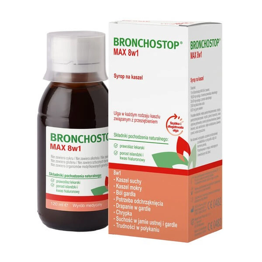 Bronchostop Max 8w1, hoestsiroop, 120 ml