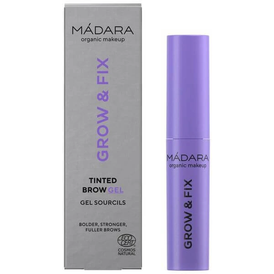 Madara Grow &amp; Fix Tinted Brow Gel, Frosty Taupe 3 wenkbrauw styling gel serum, 4.25 ml