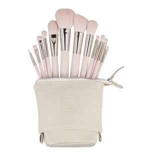 Ilu Basic Set of 12 makeup brushes + case, pink