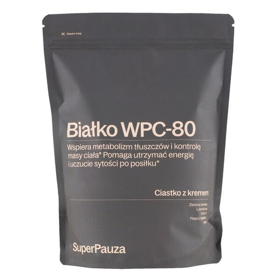 SuperPause Eiwit WPC-80 Super burn, poeder, smaak cake met room, 750 g