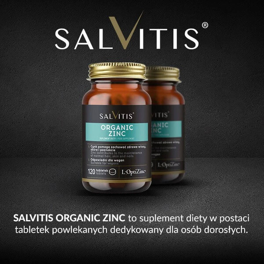 Salvitis Organic Zinc (Organische Zink), filmomhulde tabletten, 120 st.