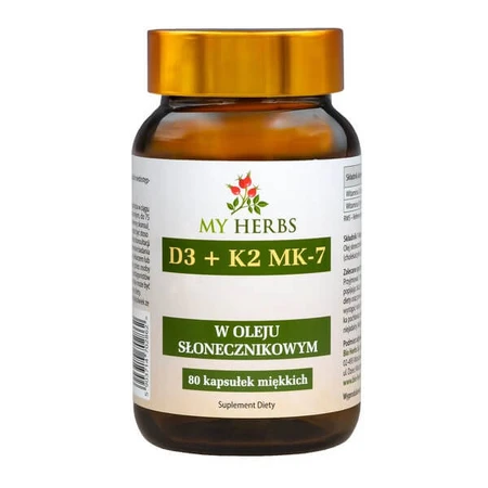 Bio Herbs D3+K2 MK7, capsules, 80 pcs.