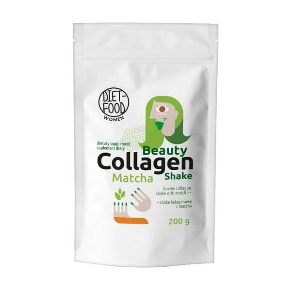Dieet Voeding Vrouwen Schoonheid Collageen Shake Matcha, poeder, 200 g