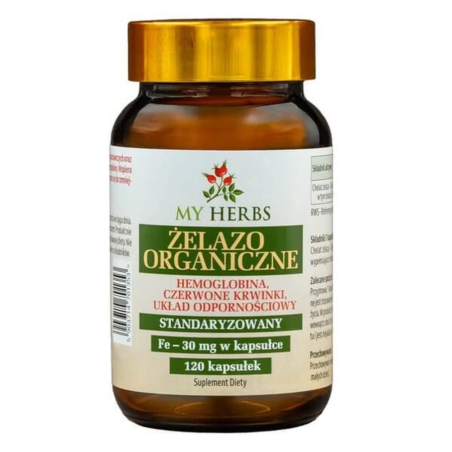 My Herbs Organic Iron, capsule, 120 pezzi.