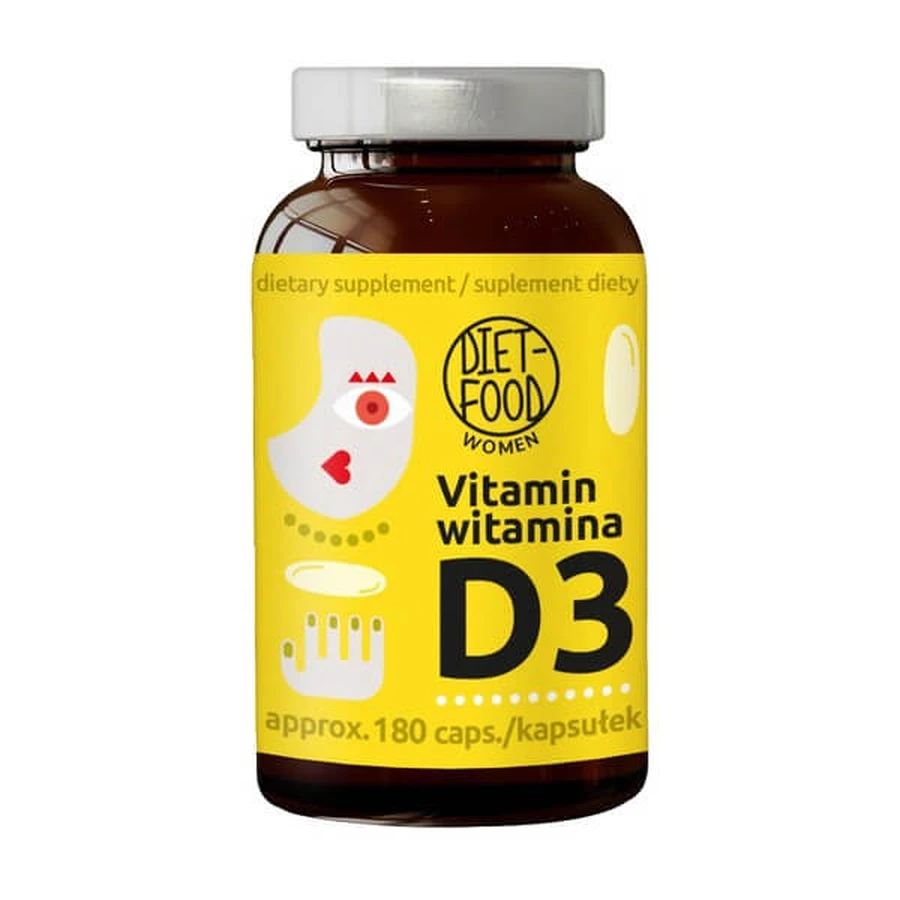 Diet-Food Women Witamina D3, kapsułki, 180 szt.: ceny i cechy