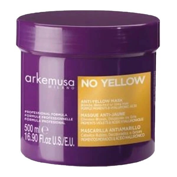 Arkemusa Milano No Yellow Anti-Geel, masker voor blond, gebleekt en grijs haar, 500 ml