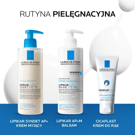 Zestaw La Roche Posay Lipikar, Syndet AP+, krem myjący uzupełniający poziom lipidów, przeciw podrażnieniom skóry, 400 ml + Baume AP+Max, balsam o potr: ceny i cechy