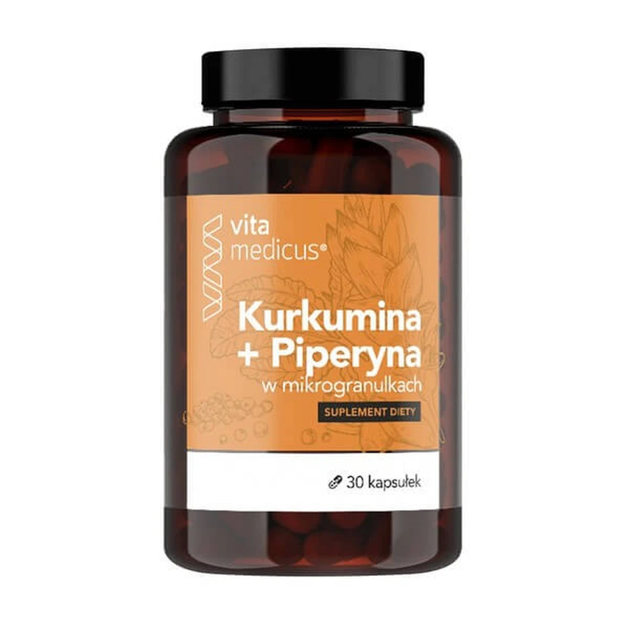 Vitamedicus, Curcumin + Piperin in Mikrogranulat, Kapseln, 30 Stück.