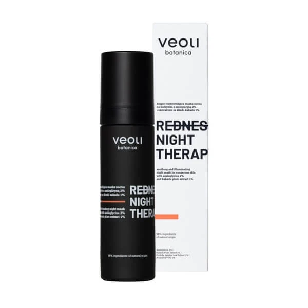 Veoli Botanica Redness Night Therapy, kalmerend en verhelderend nachtmasker, 50 ml