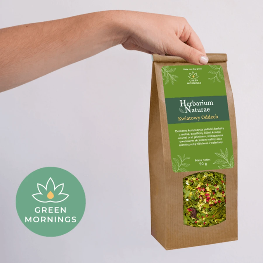 Green Mornings, Herbarium Naturae, Flower Breath, green tea composition, 50 g.