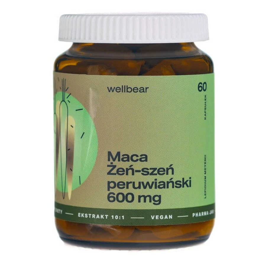 Wellbear Maca (ginseng van Peru), capsules, 60 st.