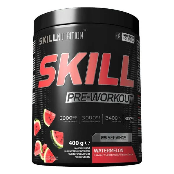 Skill Nutrition Pre-Workout, poeder, watermeloensmaak, 400 g
