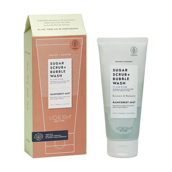 Voesh, reinigende scrub met suiker, regenwoudmist, 210 g