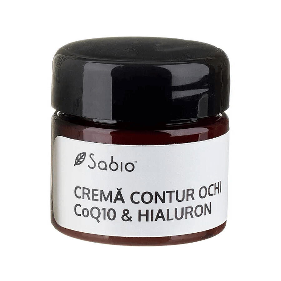 Crema contorno occhi con acido ialuronico e coenzima Q10, 15 ml, Sabio