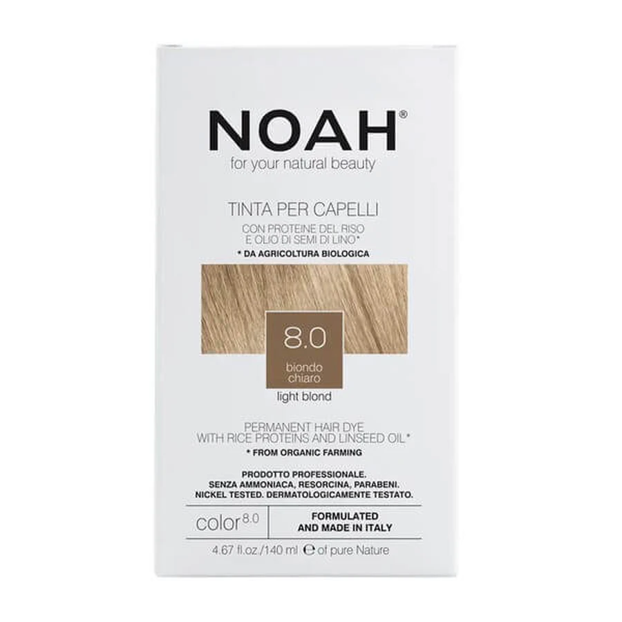 NOAH, tinte para el cabello, 8.0 Rubio claro, 140 ml