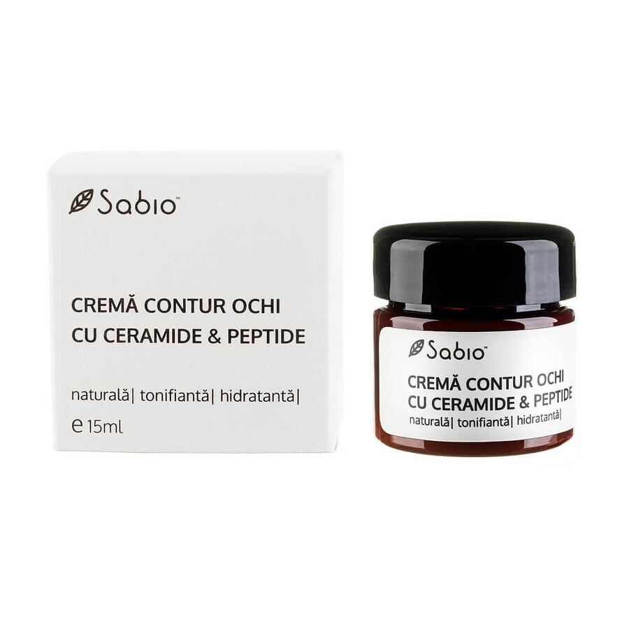 Crema contorno de ojos con ceramidas y péptidos, 15 ml, Sabio