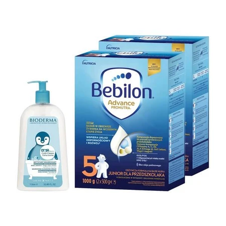 Set of 2 x Bebilon Advance Pronutra 5, Junior, 1000 g + Bioderma ABCDerm Cold-Cream, 1l