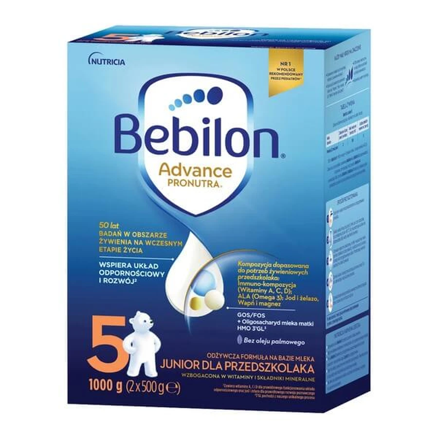 Set of 2 x Bebilon Advance Pronutra 5, Junior, 1000 g + Bioderma ABCDerm Cold-Cream, 1l