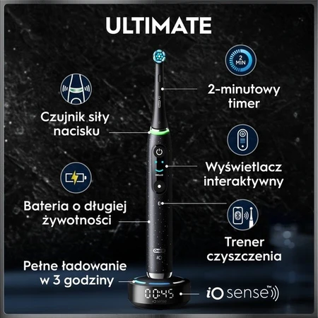 Oral-B iO 10, elektrische tandenborstel, Cosmic Black, 1 st.