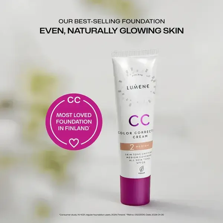 Lumene CC Color Correcting Cream, corrigerende CC crème SPF 20, 1.75 (N), 30 ml.