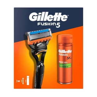 Gillette set, Fusion5 razor + Fusion, shaving gel for sensitive skin, 200 ml
