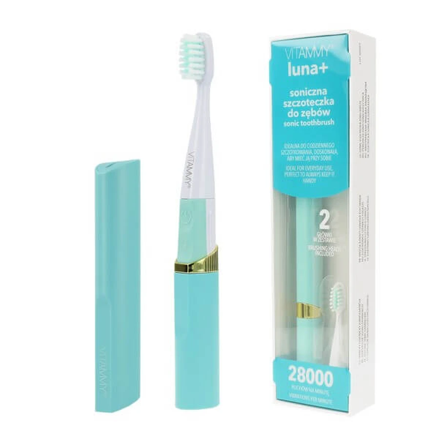 Vitammy Luna+, sonic compact toothbrush, turquoise, 1 pc.