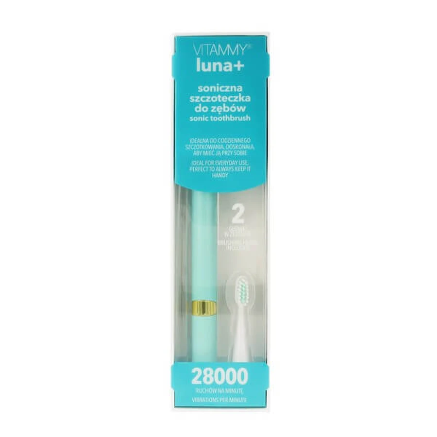 Vitammy Luna+, sonic compact toothbrush, turquoise, 1 pc.
