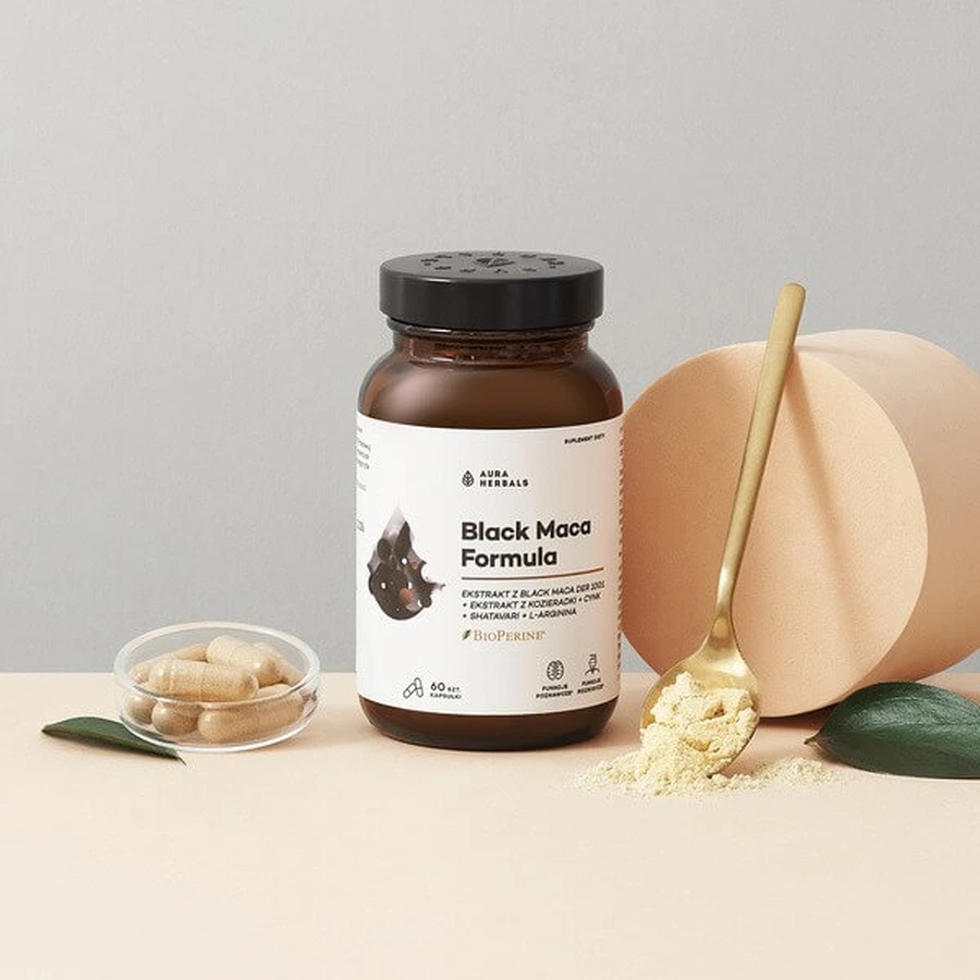 Aura Herbals Maca Negra Fórmula, cápsulas, 60 uds.