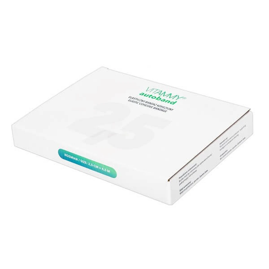 Vitammy Autoband, kohäsive elastische Binde, 2,5 cm x 4,5 m, Mischfarben, 12 Stück.