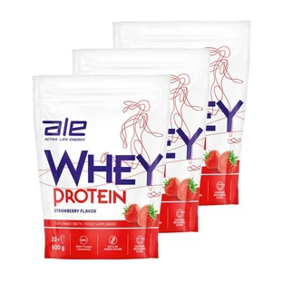 Set mit 3x ALE Molkenprotein Erdbeergeschmack