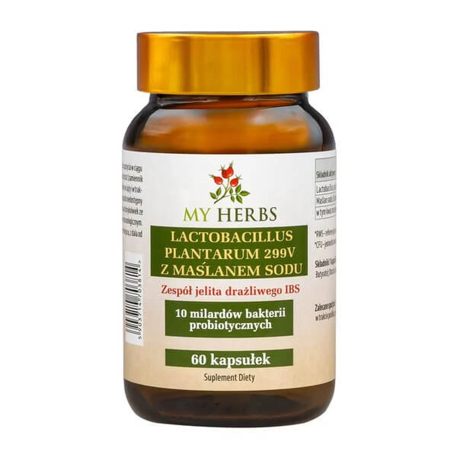 My Herbs Lactobacillus Plantarum 299V met natriumbutyraat, capsules, 60 st.