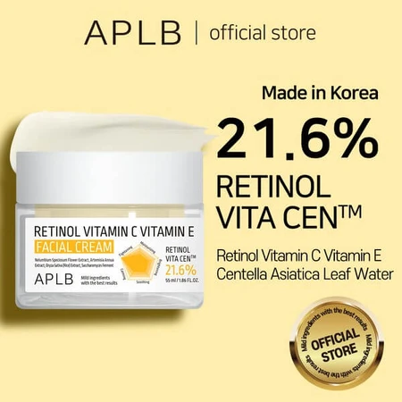 APLB Retinol Vitamin C Vitamin E Gesichtscreme, Anti-Aging-Creme mit Retinol und den Vitaminen C und E, 55 ml
