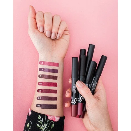 Golden Rose Matte Crayon Lipstick, matte lipstick in crayon, 17, 3.5 g