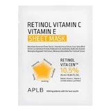APLB Retinol Vitamine C Vitamine E Sheet Mask, gezichtsmasker met retinol en vitamine C en E, 25 ml