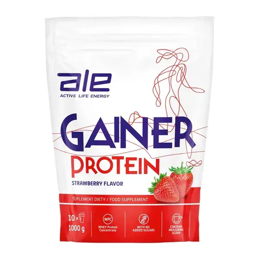 3er-Set ALE Gainer Protein Erdbeergeschmack