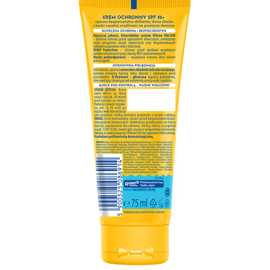Dax Sun, cremă de protecție pentru copii peste 6 luni, SPF50+, 75 ml.