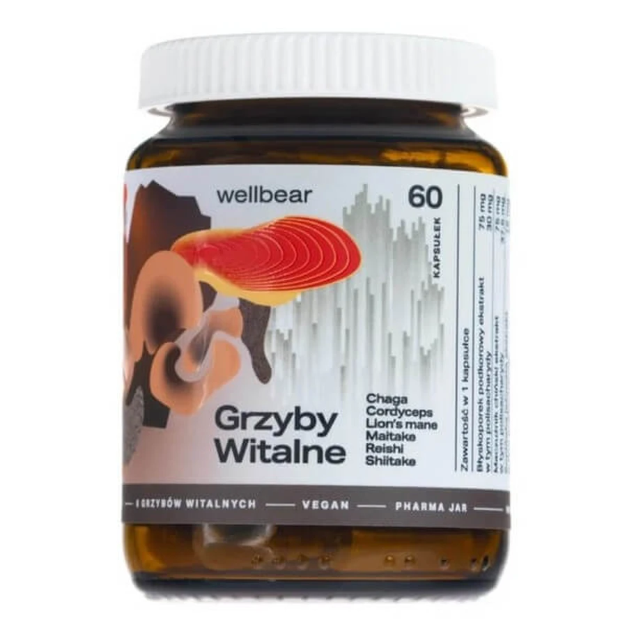 Wellbear Vitale Paddenstoelen, capsules, 60 st.