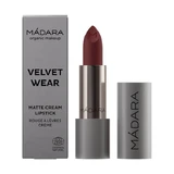 Madara Velvet Matte Cream Lipstick, barra de labios mate con acabado satinado, Dark Nude, 3,8 g