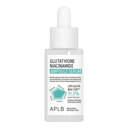 APLB Glutathion Niacinamide Ampul, verhelderend gezichtsserum met glutathion en niacinamide, 40 ml