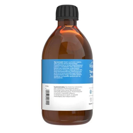 Vitalers Norwegian Tranium per bambini non profumato, liquido, 250 ml