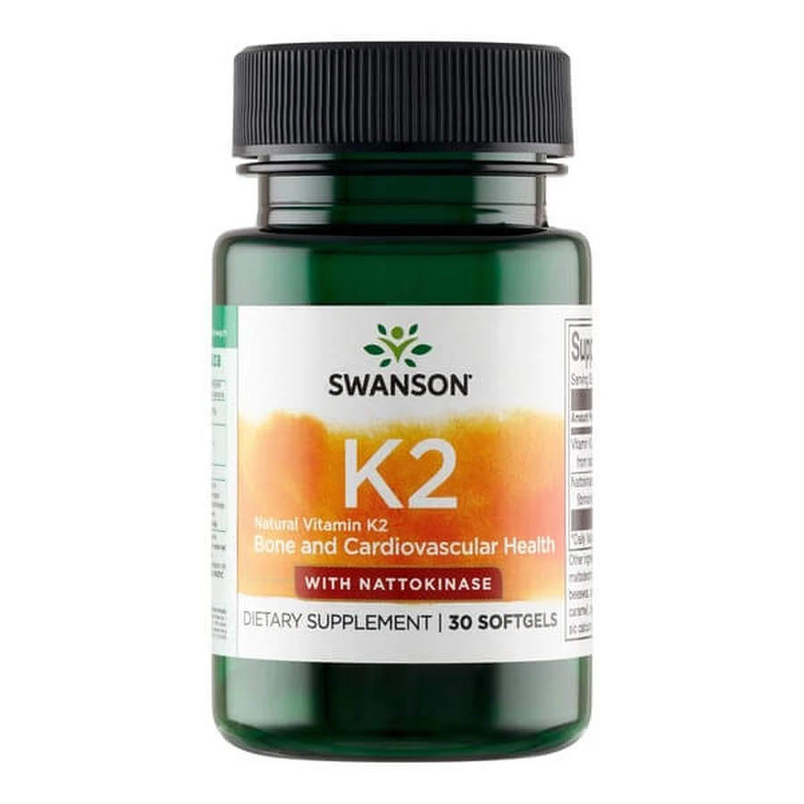 Swanson Vitamin K2 + Nattokinase, Kapseln, 30 Stück.