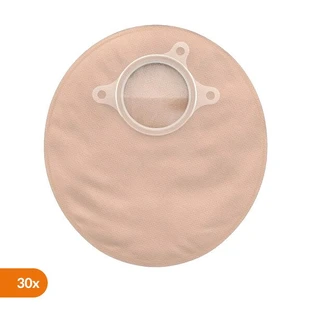 Natura+, gesloten stomazakje met filter, 57 mm, beige met venster, klein, 30 st.